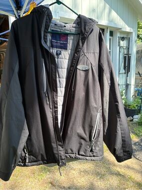 Free Country Men’s Black and Gray Hooded Performance Jacket